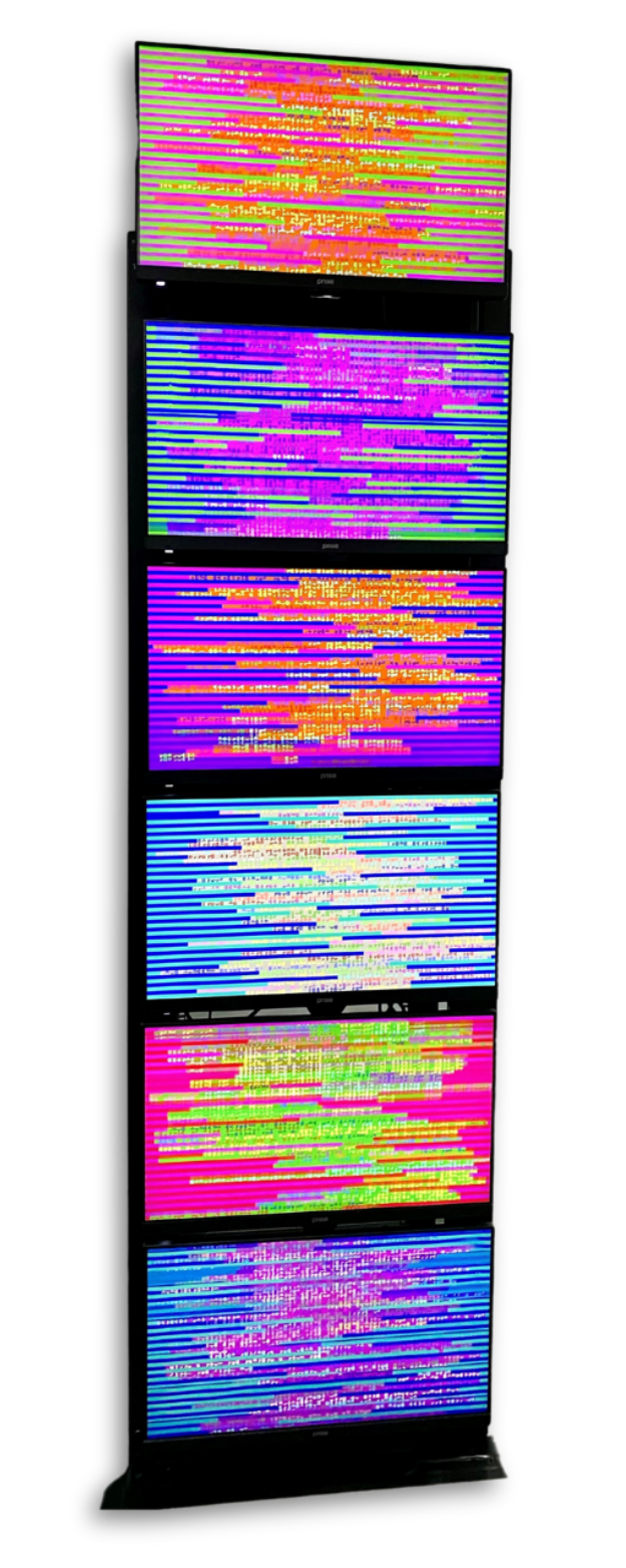 EESystem display unit with colourful screen patterns